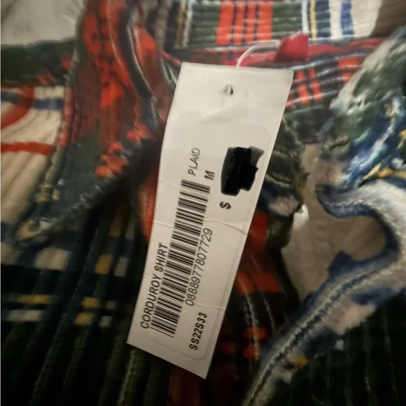 Supreme Plaid Corduroy Shirt SS22 NWT RARE